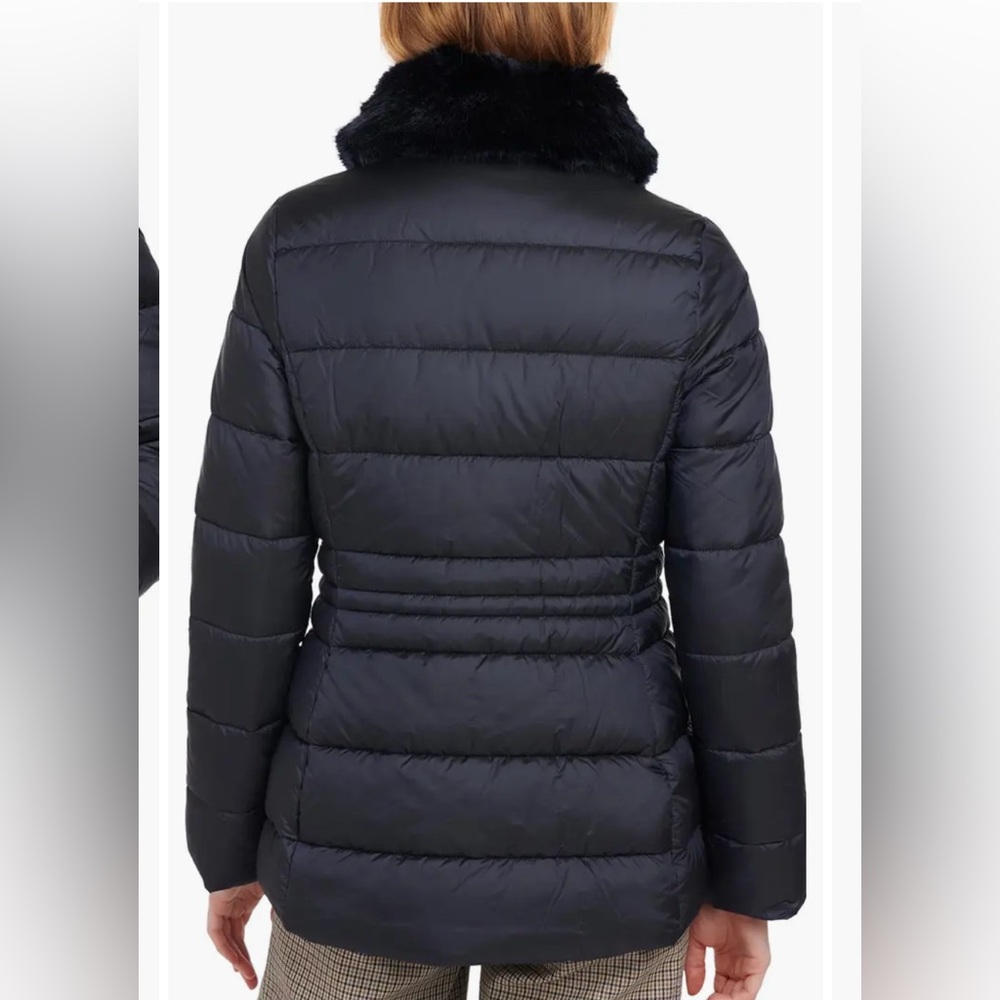 Barbour Fort Martine Faux Fur Puffer Jacket Size 12 in excellent condition - Picture 3 of 7